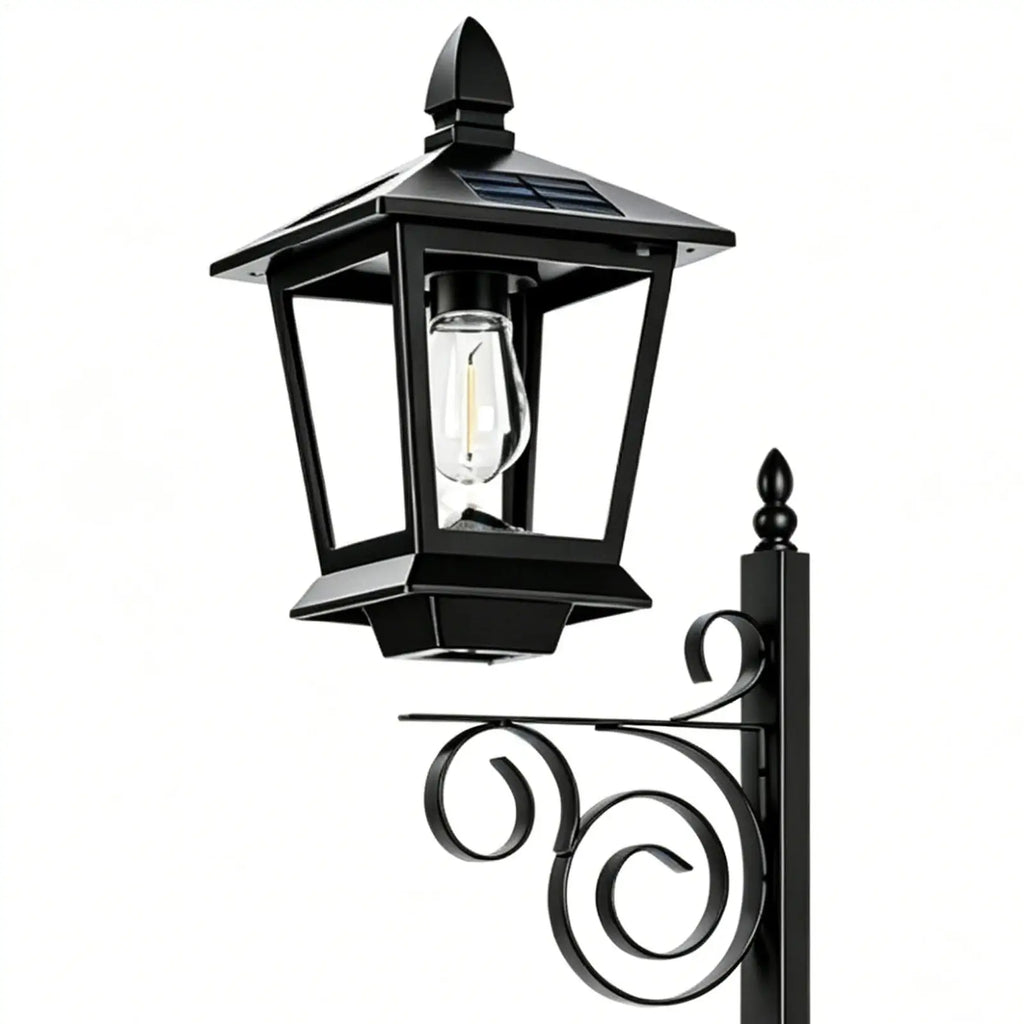 Solar Light Post with Planter 2-in-1 Flower Pot with Solar Lantern Decorative Lights Planter for Garden Patio Porch Backyard Oasis Select