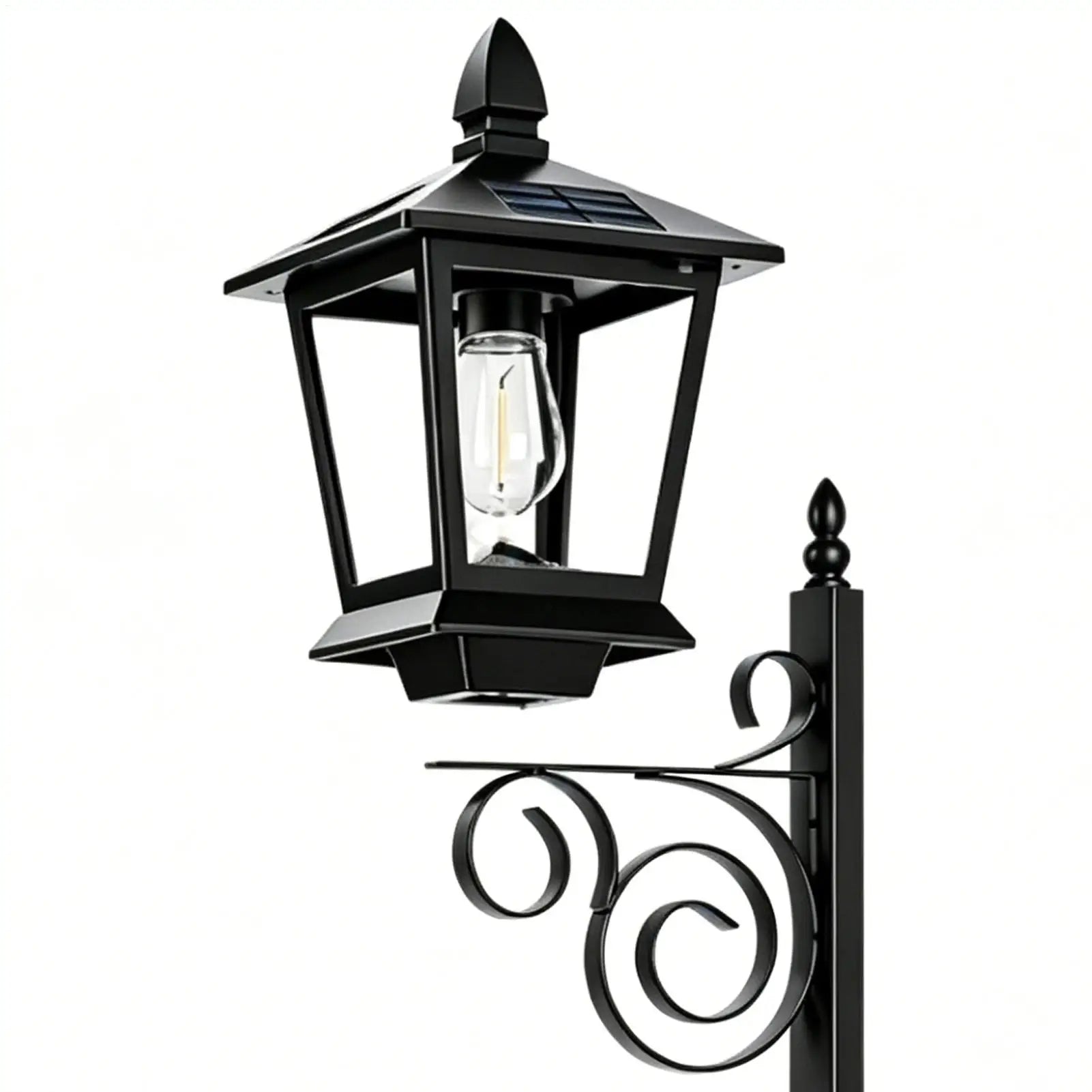 Solar Light Post with Planter 2-in-1 Flower Pot with Solar Lantern Decorative Lights Planter for Garden Patio Porch Backyard Oasis Select