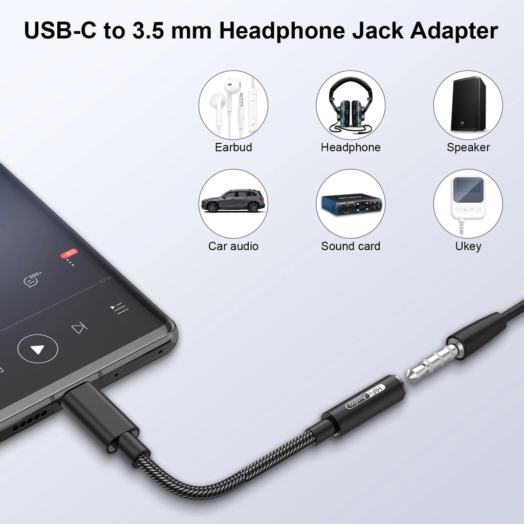 USB Type C to 3.5mm Earphone Adapter ALC5686 CX31993 HiFi DAC USB C To 3.5mm Jack Headphone Audio AUX Cable For Xiaomi Huawei Oasis Select