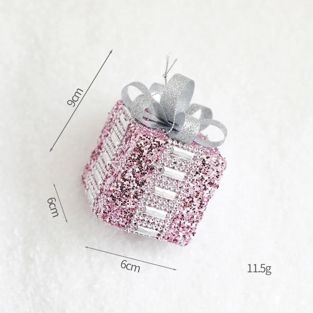 Christmas Tree Ornaments Pink Foam Ball Bow Tree Top Star Xmas Tree Hangings Pendant Party Decorations Supplies 2025 New Year Oasis Select Gift