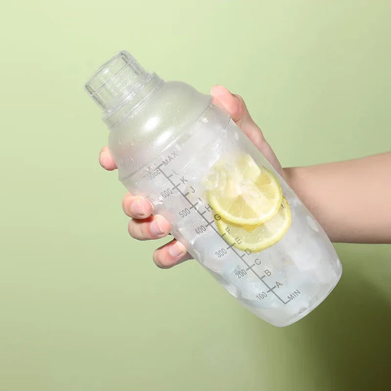 350ml/500ml/700ml/1000ml Plastic Cocktail Shaker Martini Hand Shaker Cup with Scales Milk Tea Wine Drink Shaker Mixer Bar Tools Oasis Select
