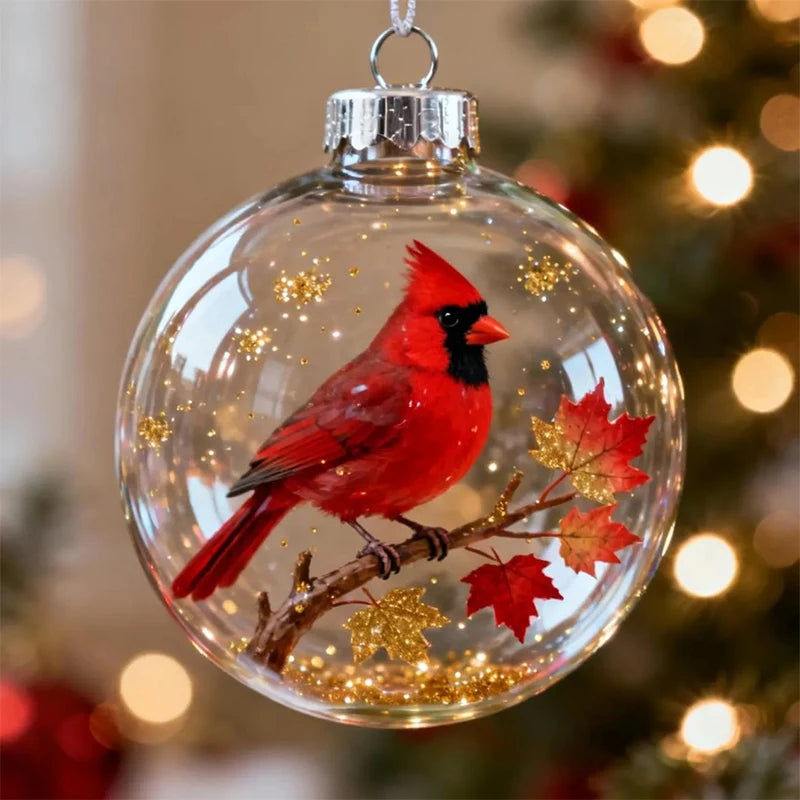 Hummingbird Christmas Ball Ornament | 3D Clear Plastic Tree Decor