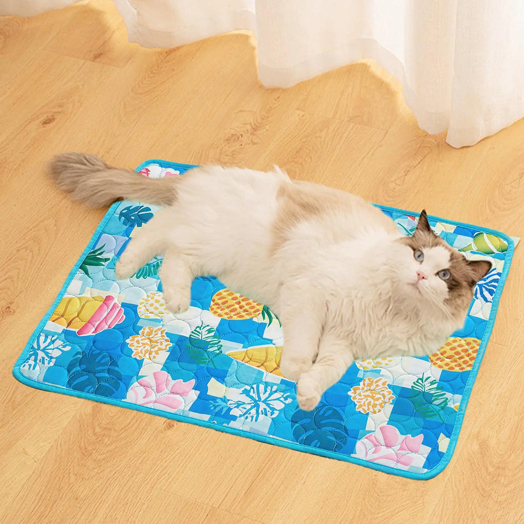 Pet Cooling Mat Cat Cooling Mat And Sleeping Pad For Pets Summer Cool Pads Blanket Washable Ice Silk Breathable Mat Pet supplies Oasis Select