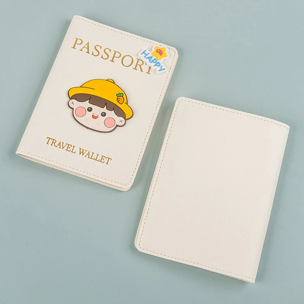 PU Leather Passport Cover | Cartoon Travel Document Holder