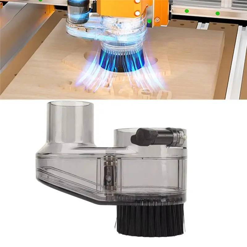 LIKE WISH CNC Router Dust Shoe 52Mm Diameter Clear CNC Dust Boot With 38Mm Hose Diameter For Spindle Motors And Router Oasis Select