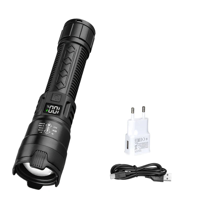 2000LM Rechargeable LED Tactical Flashlight | Zoom Torch