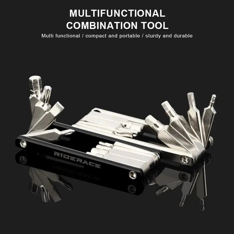 RIDERACE 8 in 1 Function Bike Tool Portable CR-V Steel Hex Spoke Wrench Motorcycle Cycle Screwdriver Multi Bicycle Repair Tool Oasis Select