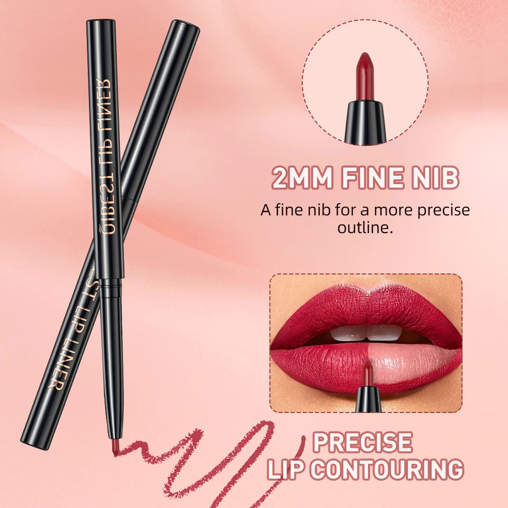 QIBEST 3-in-1 Matte Lipstick, Lip Liner & Gloss Set