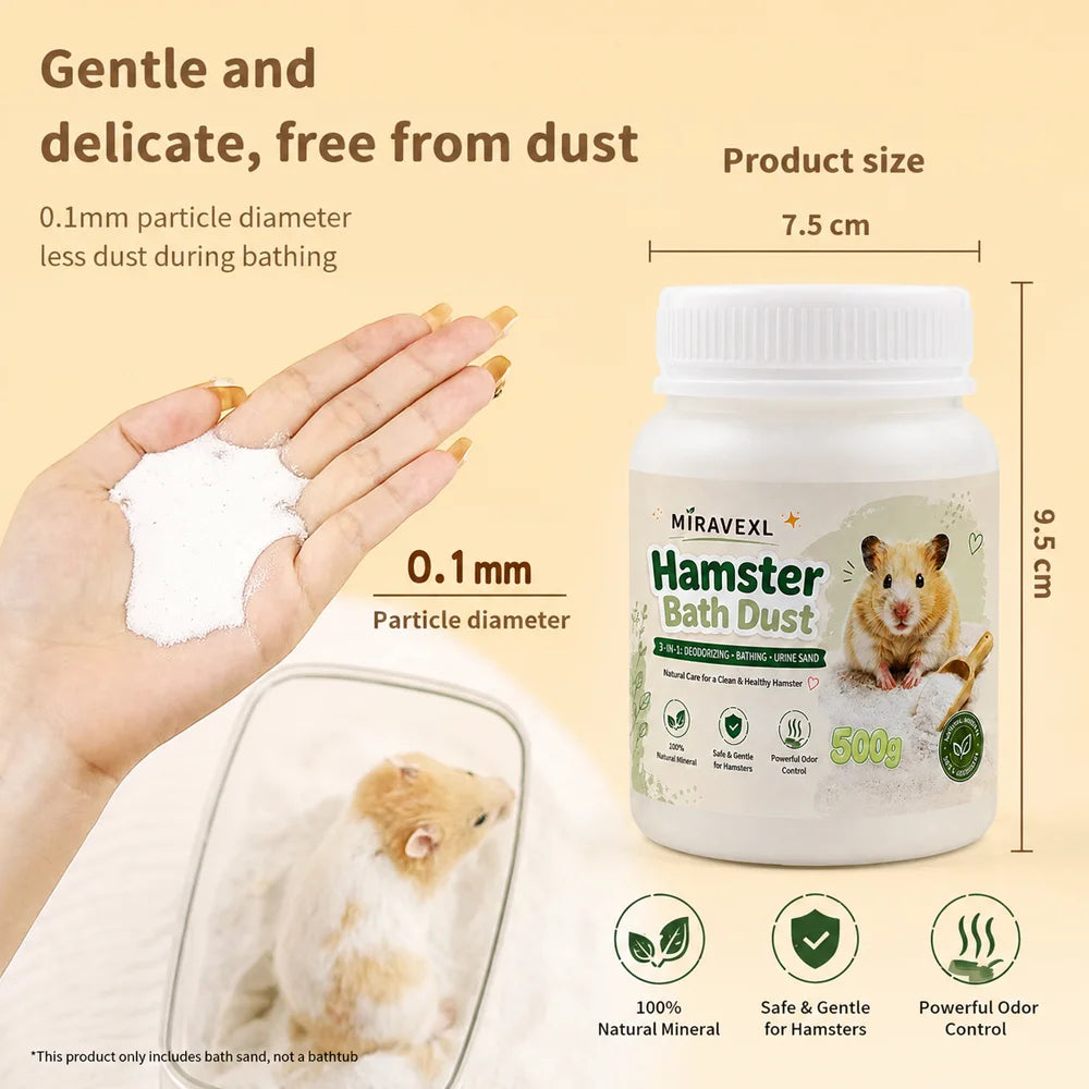 Hamster Bath Dust Sand Deodorizing Urine Sand for Chinchilla Gerbil Small Pet ToiletOdor Control Bedding Soft Safe Natural Oasis Select