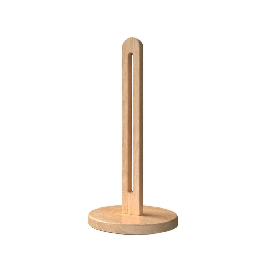 Wooden Vertical Tissue Stand Non Slip Base Countertop Roll Paper Rack Stable Desktop Organizer Household Fitting Practical Oasis Select 1PC Wood
