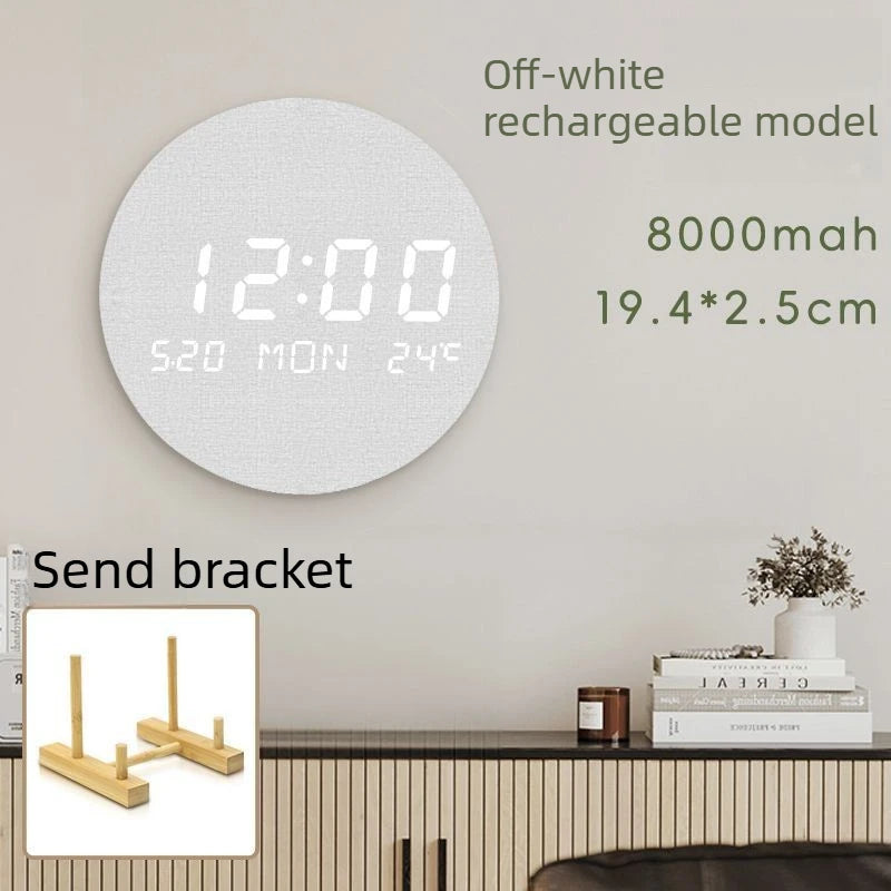 Silent Wall Clock Non-Ticking Home Decor Clock Modern Simple Digital Clock for Living Room Bedroom Wall Clocks Oasis Select storage battery 1