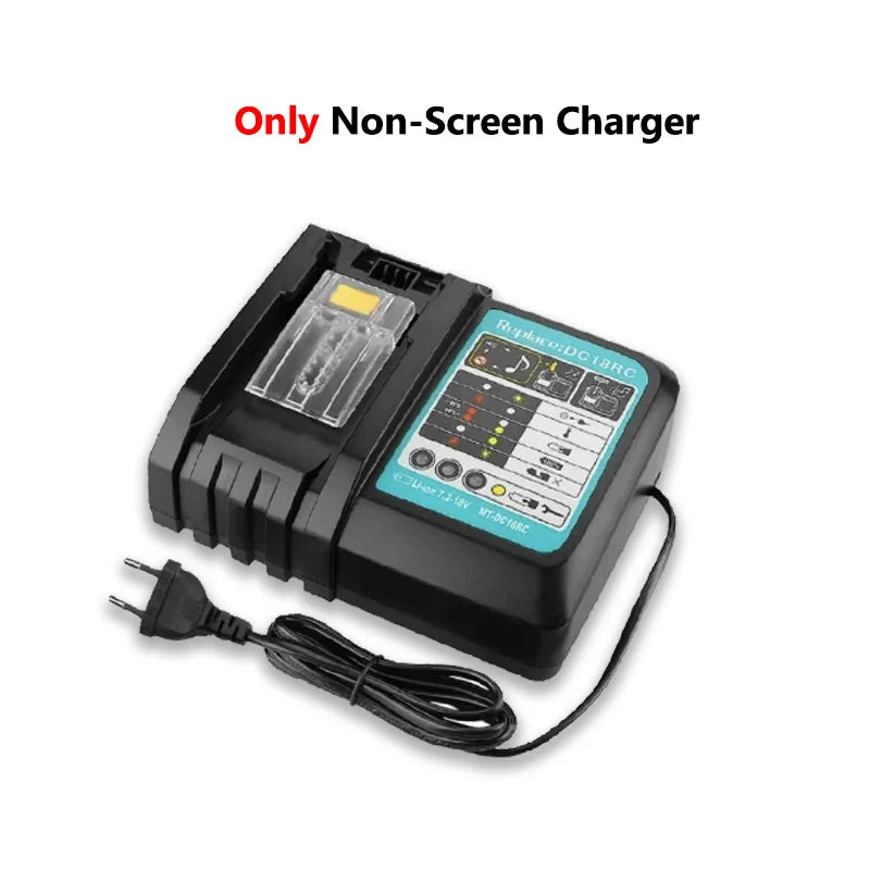 18V 6.0Ah Rechargeable Lithium-Ion Battery (18650 Cell) + 3A Charger, Suitable for Makita Power Tool BL1860 BL1830 LXT400 BL1850 Oasis Select N-Charger