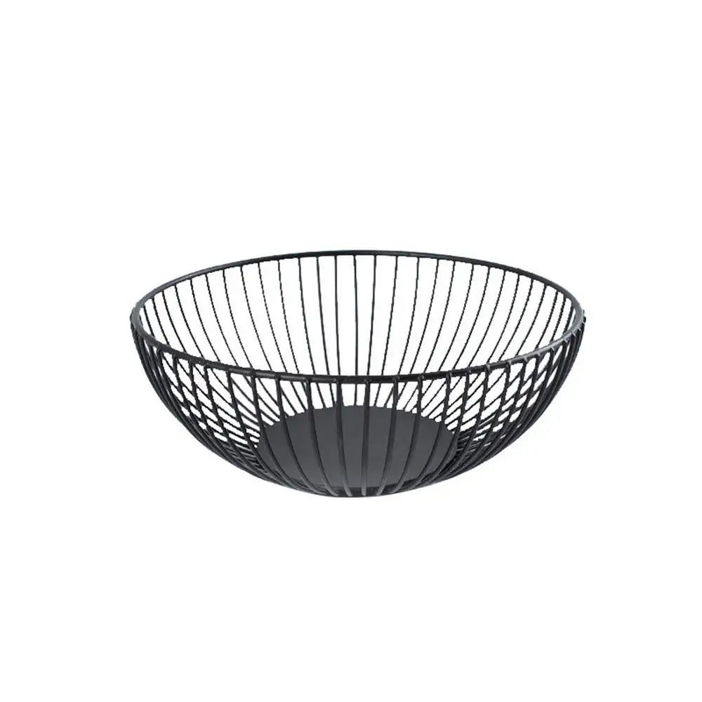 Black Storage Basket Creative European Fruit Snacks Candy Basket Desktop Bedroom Kitchen Fruit Basket Decorations Iron Hollow Oasis Select Black S