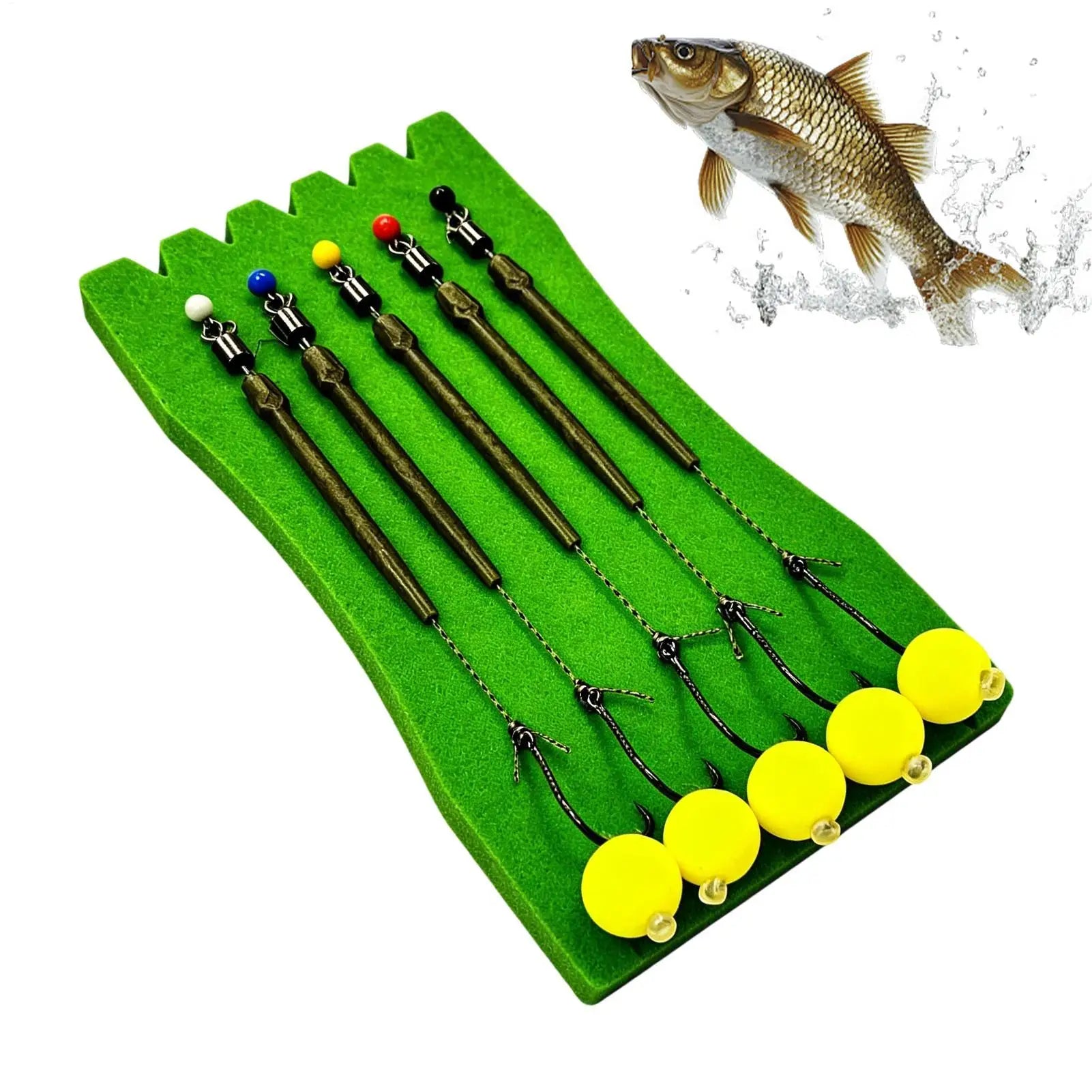 5Pcs Anti-Bottom Fishing Line Set European Carp Fishing Set European Style Anti-Bottom Fishing Grass Carp Sea Pole Return Bottom Oasis Select