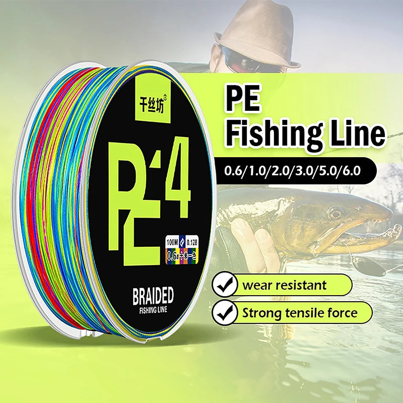 Roll Sea Fishing Line Strong 4 Strand Fishing Line 100M Braided Fishing Line Multifilament Line Carp Fishing Cord Fishing Thread Oasis Select