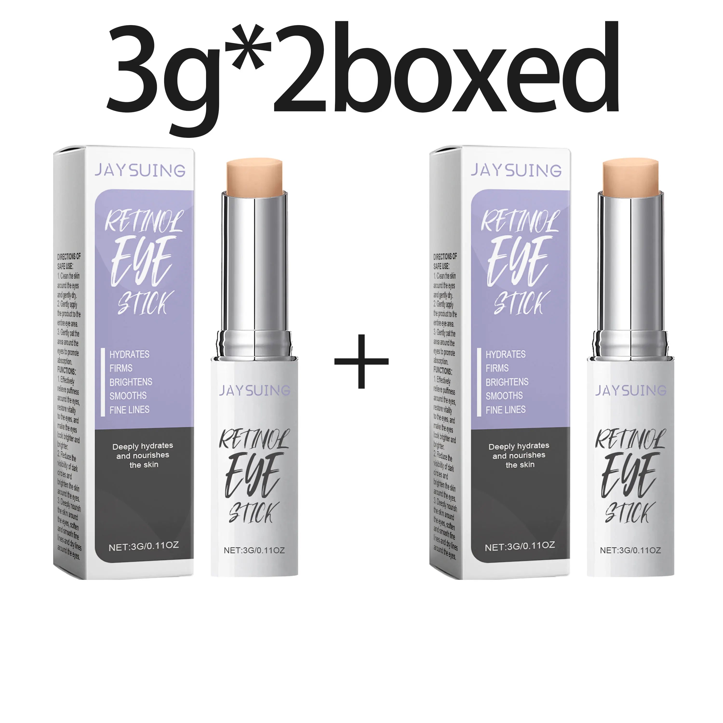 Retinol Eye Cream Stick Daily Moisturizing Long-lasting Hydration Soothing Eye Discomfort Nourishing Care for Surrounding Skin Oasis Select 3g X 2boxed