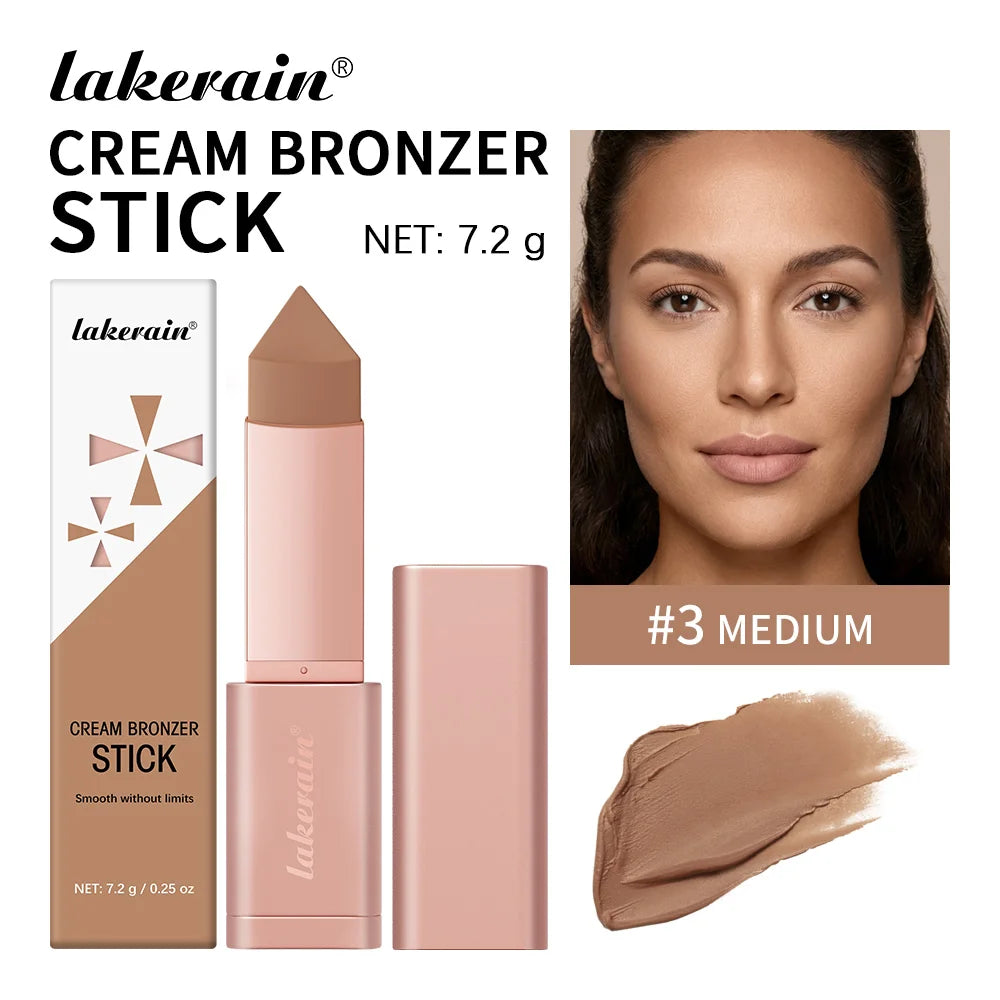 2 IN 1 Cream Bronzer And Contour Stick Waterproof Highly Pigmented Instant Depth & Dimension Contouring Face Makeup Cosmetics Oasis Select 3 Medium