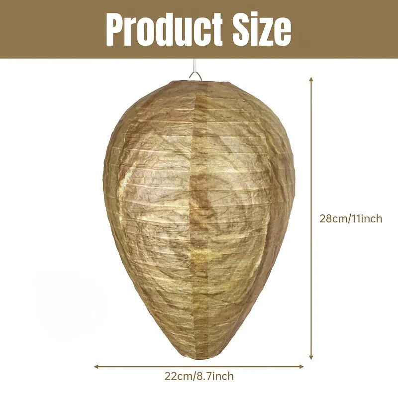 3Pcs Wasp Nest Decoy Outdoor Hanging Faux Hornets Paper Lantern Insect Deterrents Non-Toxic Fake Nest for Garden Patio Outdoor Oasis Select