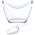 Clear Ice Bucket Beverage Tub with 2 Scoops Handle Cooling Large Ice Bucket for Wine Champagne Bar Supplies for Family reunion Oasis Select transparent
