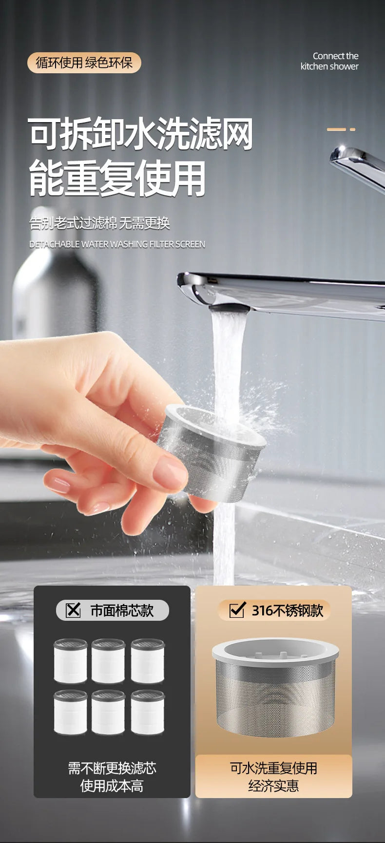 New Universal 360° Rotate Kitchen Faucet Extender Aerator Plastic Splash Filter Kitchen Washbasin Faucet Bubbler Nozzle Aerator Oasis Select