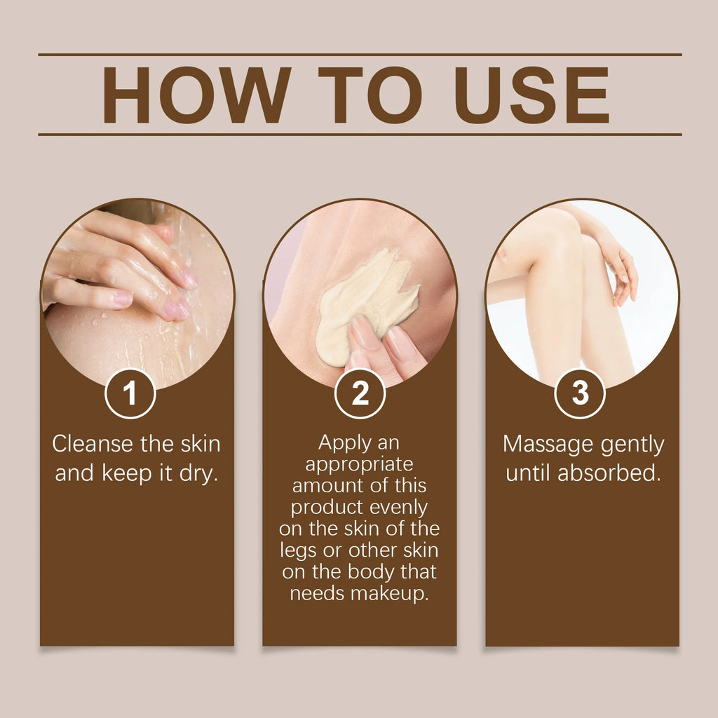Body Foundation Bronze Leg Makeup Waterproof Long Lasting Even Skin Tone With Powder Puff Covers Imperfections Tanning Cream Oasis Select