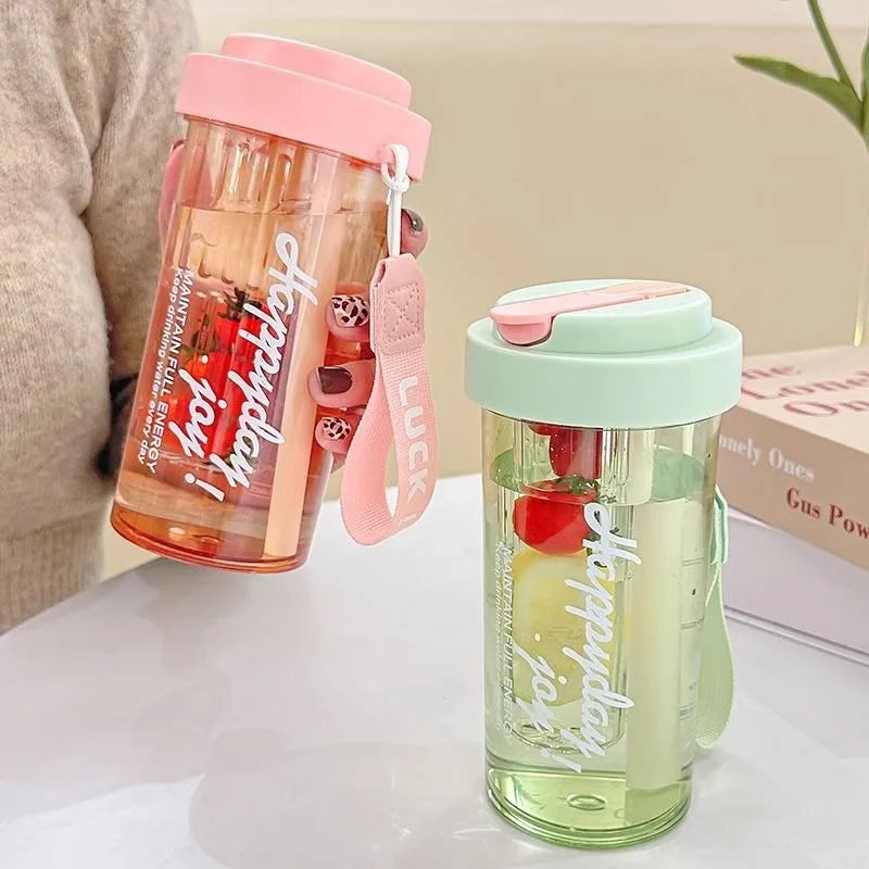 Large Capacity Portable Chic Leak Proof Plastic Water Bottle for Women Students Christmas Holiday Travel Essential Gear Oasis Select
