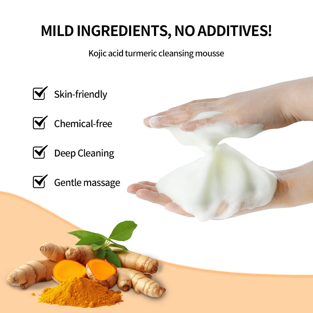 Turmeric Cleanser Deeply Cleansing Kojic Acid Blackhead Remover Skin Cleansing Oil Control Fade Acne Marks Brighten Foam Cleanse Oasis Select