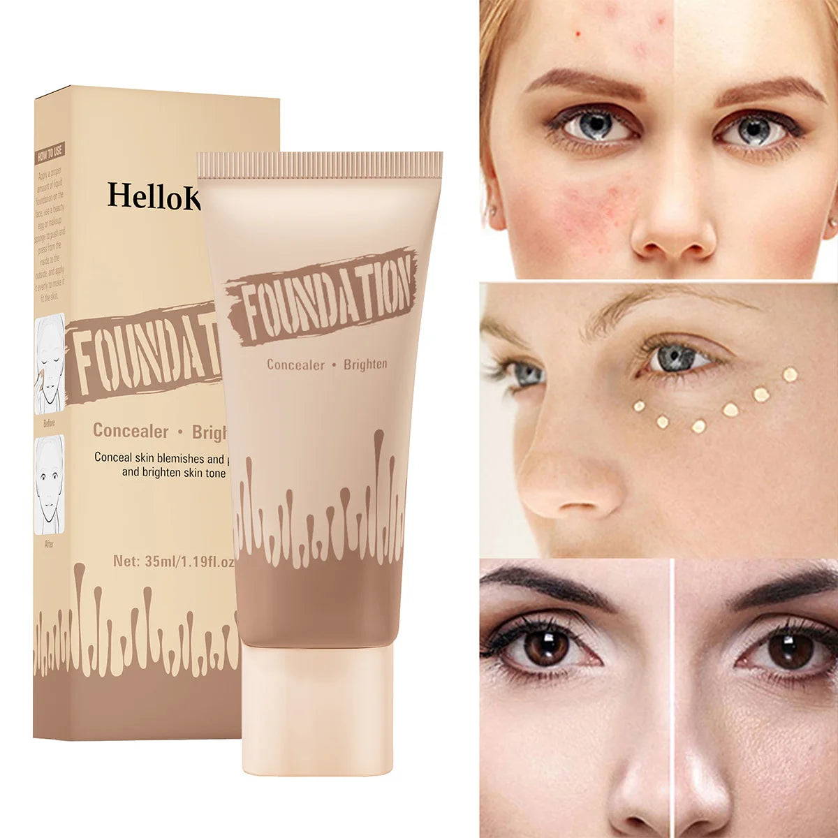 Hello Kiss Full Coverage Matte Liquid Foundation – Oil Control