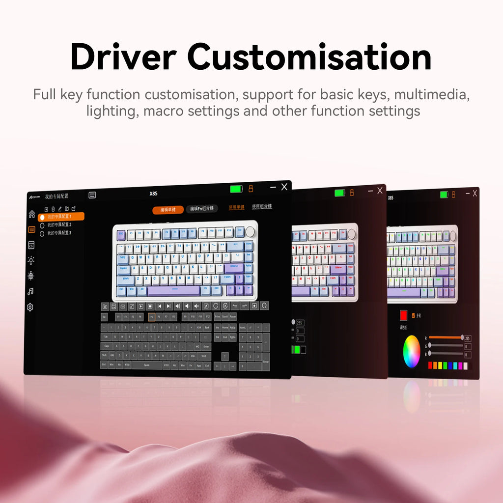 ATTACK SHARK X85 & X85Pro Wireless Mechanical Gaming Keyboard, 75% Layout, Hot Swappable, RGB, Bluetooth, PBT, Gasket Design Oasis Select