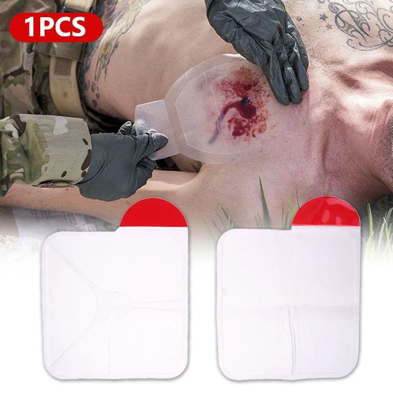 15*15cm Square Medical Chest Seal Vented Dressing Bandage First Aid Kit Rescue Chest Seal Outdoor Emergency Medical Tool Oasis Select