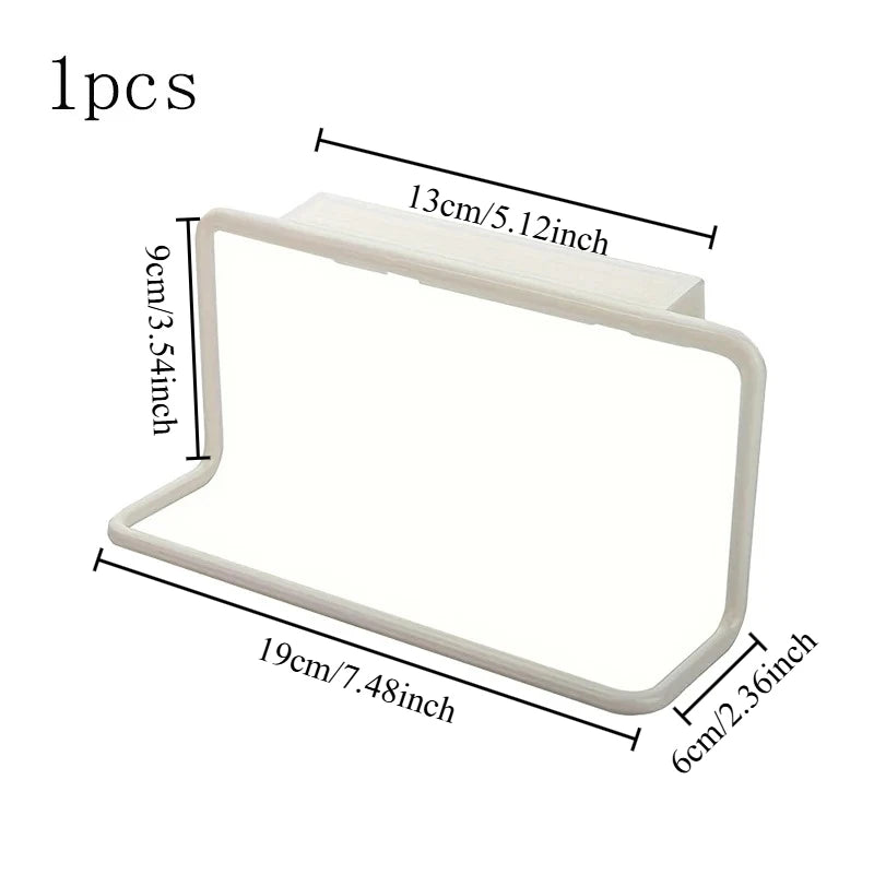1PCS Cabinet Door Single Pole Towel Rack Plastic Non Marking Cloth Hanger Miscellaneous Items No Need To Drill Holes Oasis Select White