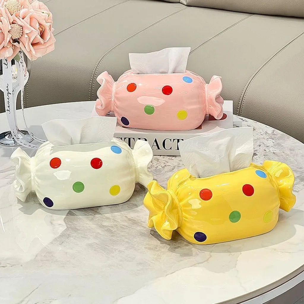 Ceramic Candy Tissue Box Living Room Advanced Storage Drawer Paper Box Dining Table Napkin Box Indoor Desktop Ornaments Modern Oasis Select