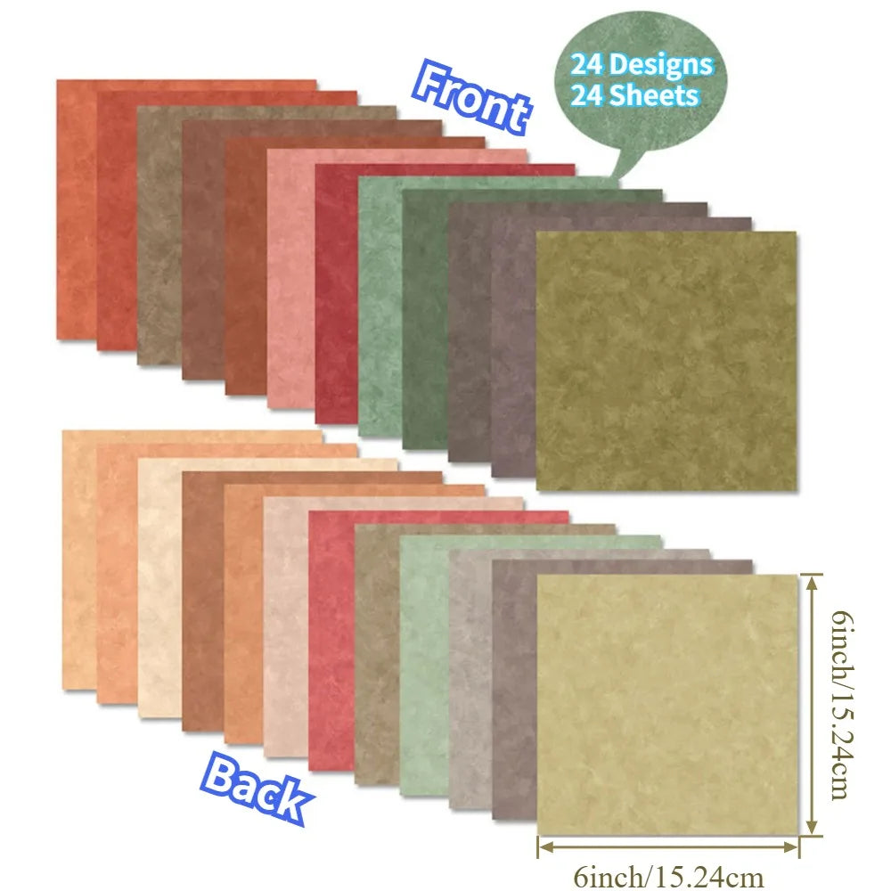 6x6 Scrapbook Paper 24 Sheets Double-Sided Craft Paper Warm Boho Journaling Supplies for Junk Journal DIY Cards Oasis Select