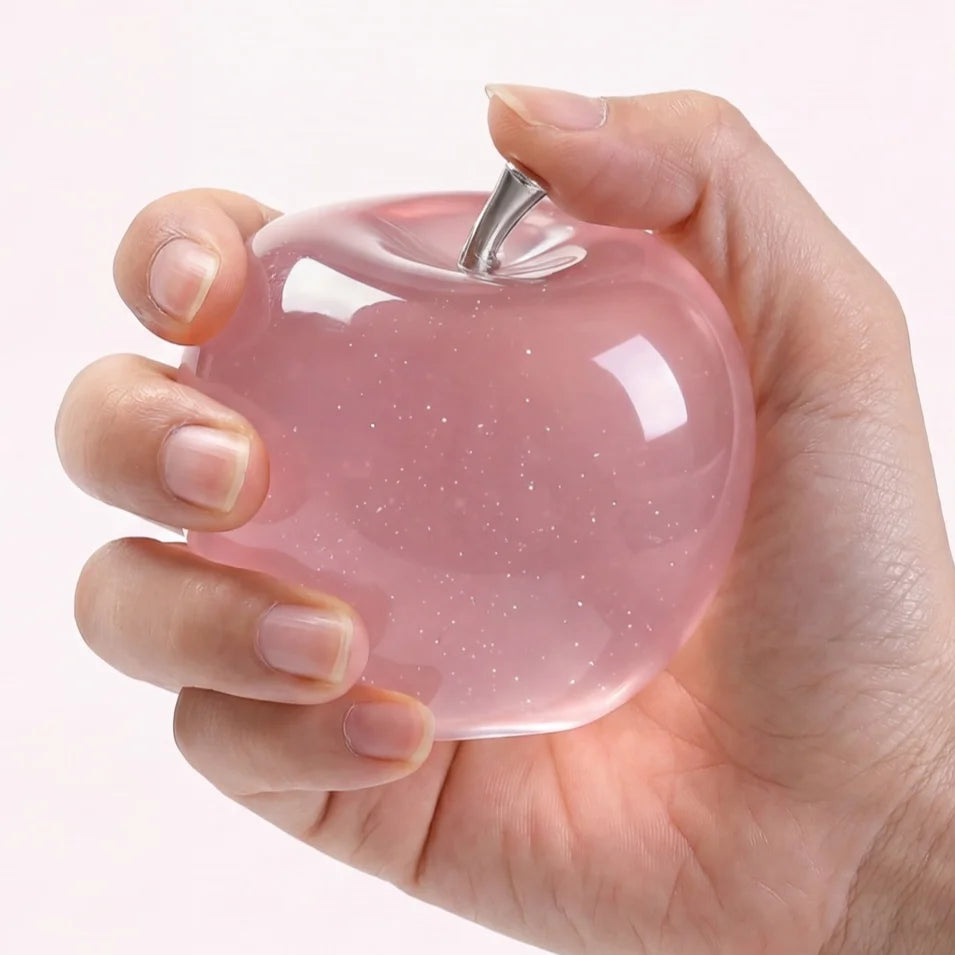 Squishy Pink Apple Stress Ball Soft Fidget Sensory Toy Suitable Autism Relief Simulated Slow Rebound Squeeze Toy Adult Kids Gift Oasis Select