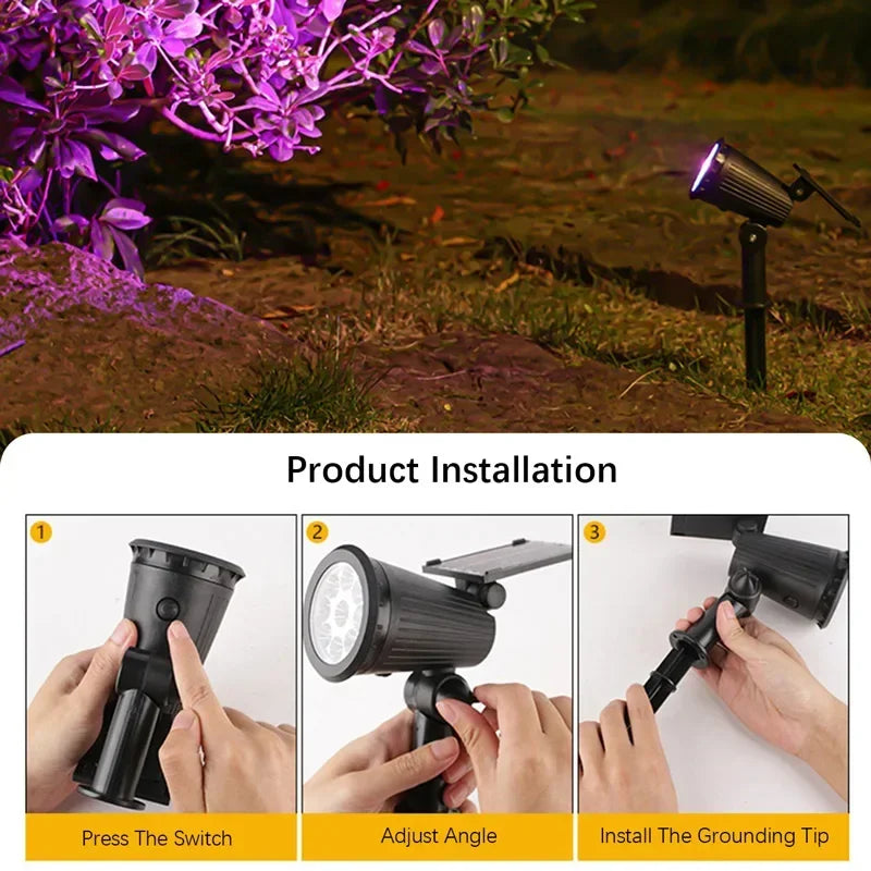 KDULIT Solar Spotlight – IP65 Waterproof LED Garden Light