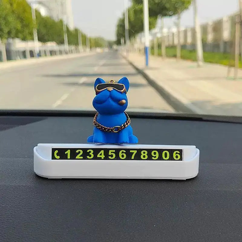 Bulldog Temporary Parking Card – Cute Dashboard Car Decor