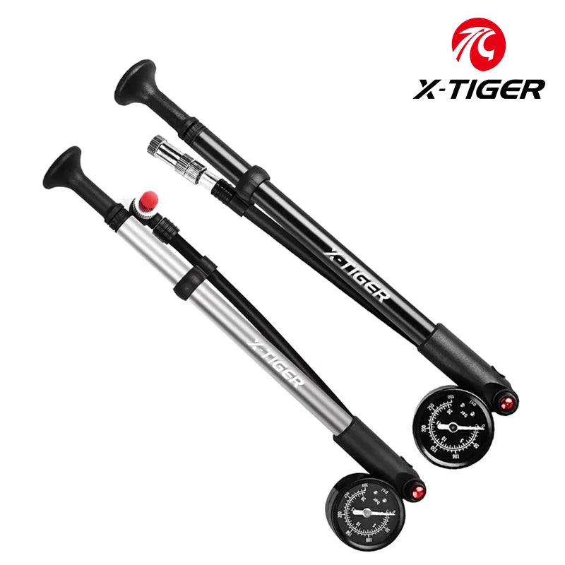X-TIGER 300psi Bicycle Air Pump with Gauge Portable High-Pressure MTB Air Pump for Front Fork and Rear Suspension Shock Absorber Oasis Select
