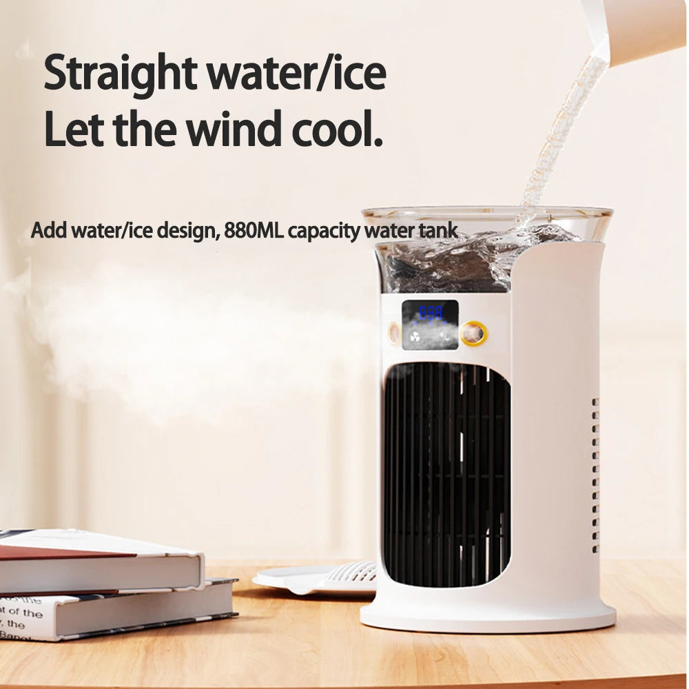 USB Mini Air Cooler Fan | Misting, Humidifier & Night Light Portable Misting Fan Oasis Select