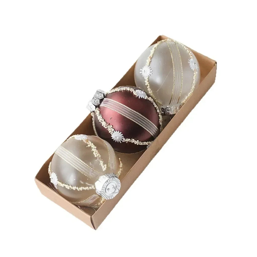 Christmas Tree Hanging Decoration Ornaments Balls 8cm 3 Boxes Shatterproof Plastic For Seasonal And Holiday Home Decoration Oasis Select