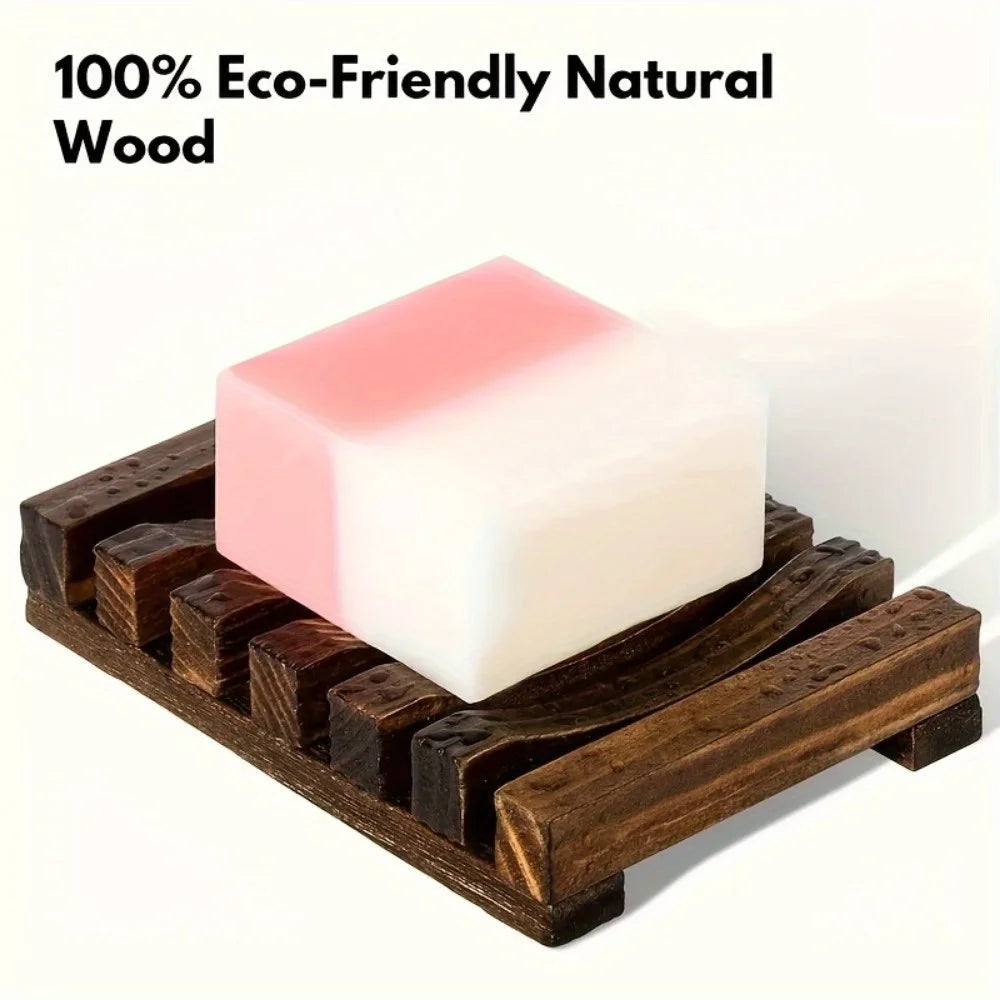 Elegant Wooden Soap Dish with Self-Draining Design - Perfect for Bathroom Decor and Organization, Natural Wood Finish soap box Oasis Select