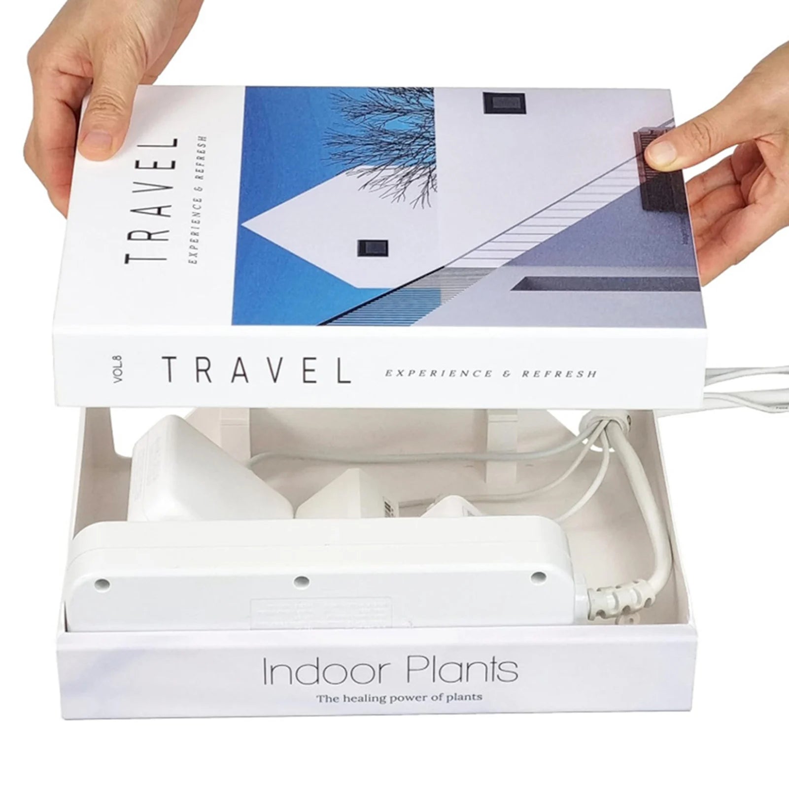 Book-Shaped Cable Management Box | Desk Cord Organiser