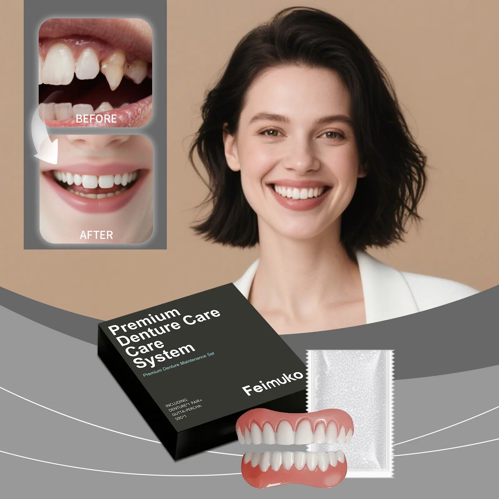 Denture Decoration Set – Natural Fit & Comfortable Novelty Novelty Dental Accessory Oasis Select