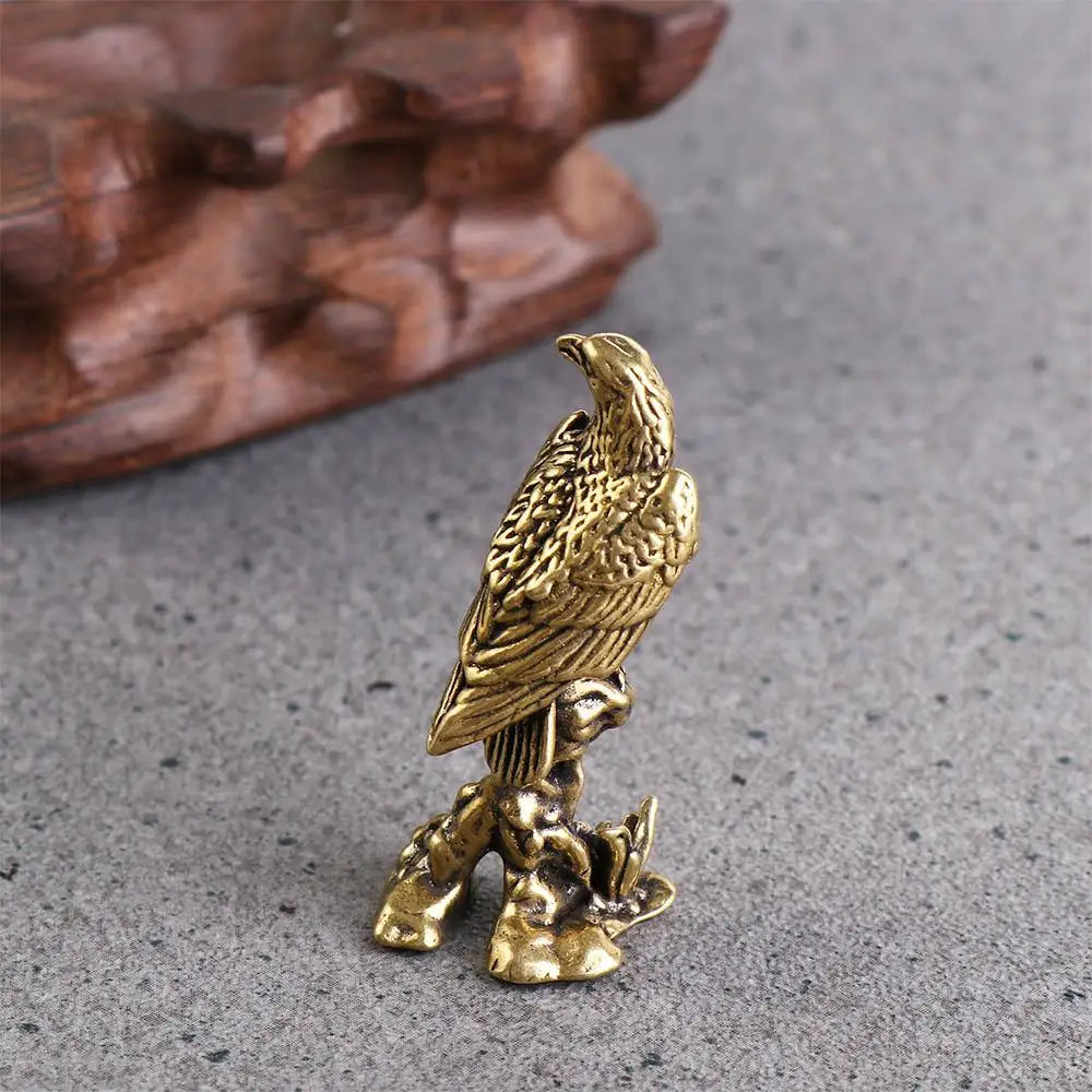 Copper Eagle Bird Figurine | Feng Shui Desk Ornament Statue