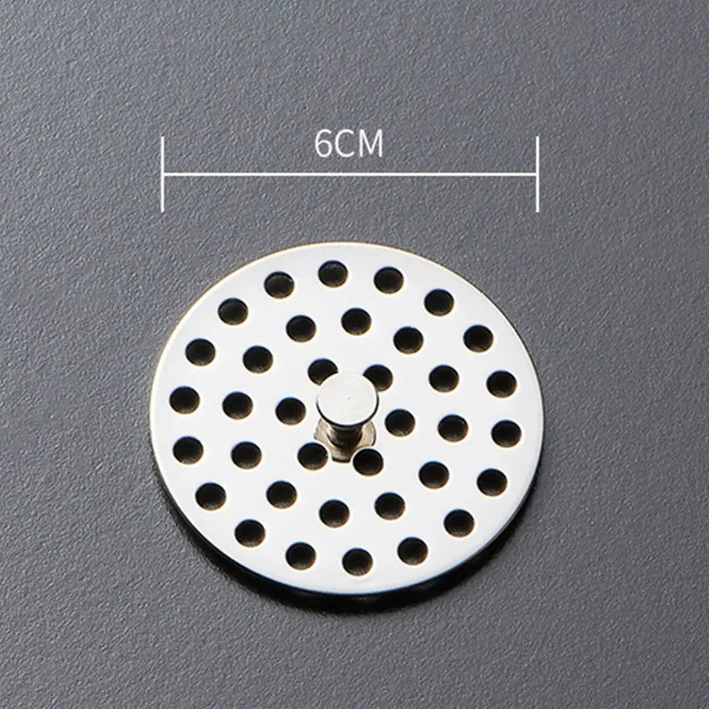 Durable Stainless Steel Floor Drain Net Cover Round Square Shape with Handle Hair Filter Drainage Grille Oasis Select -6cm-round shape