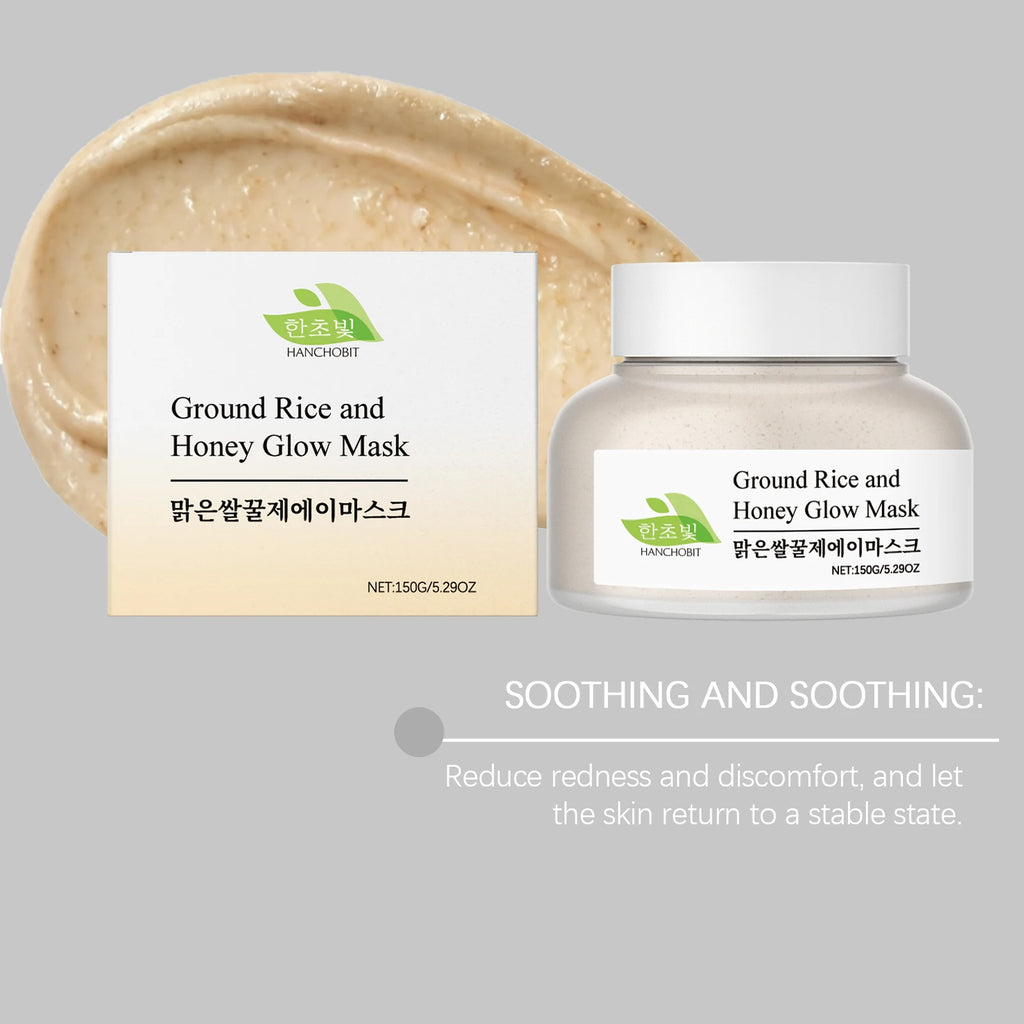 Rice & Honey Mask: Gentle Hydrating, Moisturizing & Exfoliating Leave-On Clay Mask for Facial Care Oasis Select
