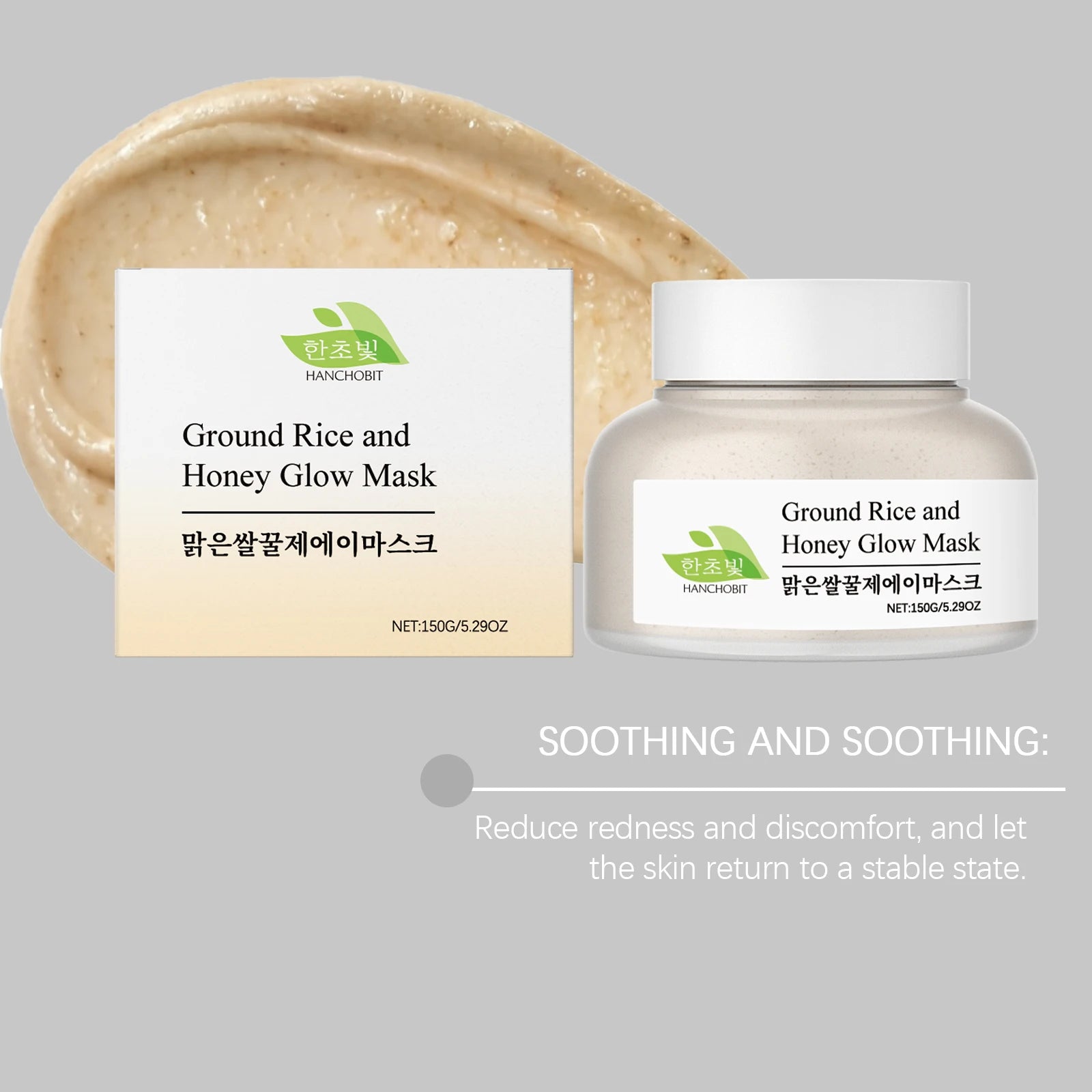 Rice & Honey Mask: Gentle Hydrating, Moisturizing & Exfoliating Leave-On Clay Mask for Facial Care Oasis Select