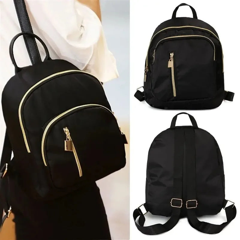 Women's Multi-Function Fashion Girl Oxford Daypack Travel Cute Mini Backpack Men Shoulder Bag Black Purse Hot Oasis Select