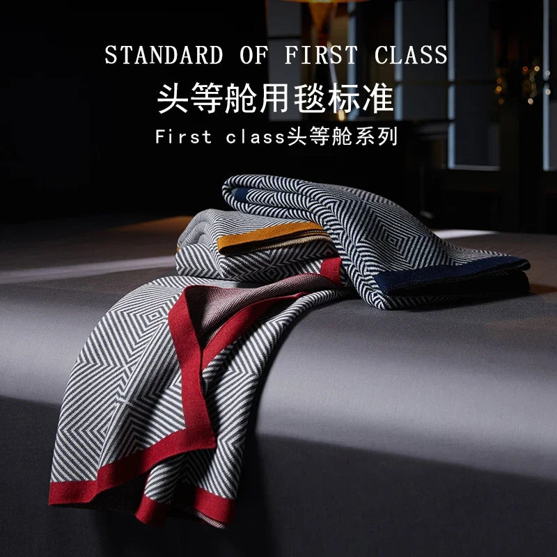 Aircraft first class air cotton blanket bed with nap air conditioning blanket office nap sofa cover blanket Oasis Select
