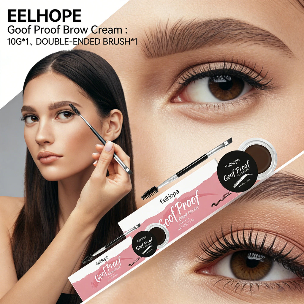 Eelhope Waterproof Eyebrow Tint Cream | Double-Ended Brush Eyebrow Tint Cream Oasis Select