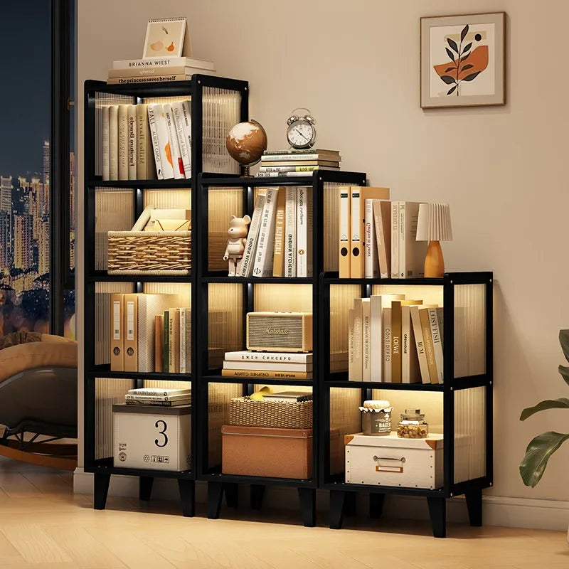 Floor-to-ceiling Bookcase Home Shelf Living Room Multi-layer Storage Locker With Cabinet Door Simple Wall Office Bookshelf Oasis Select